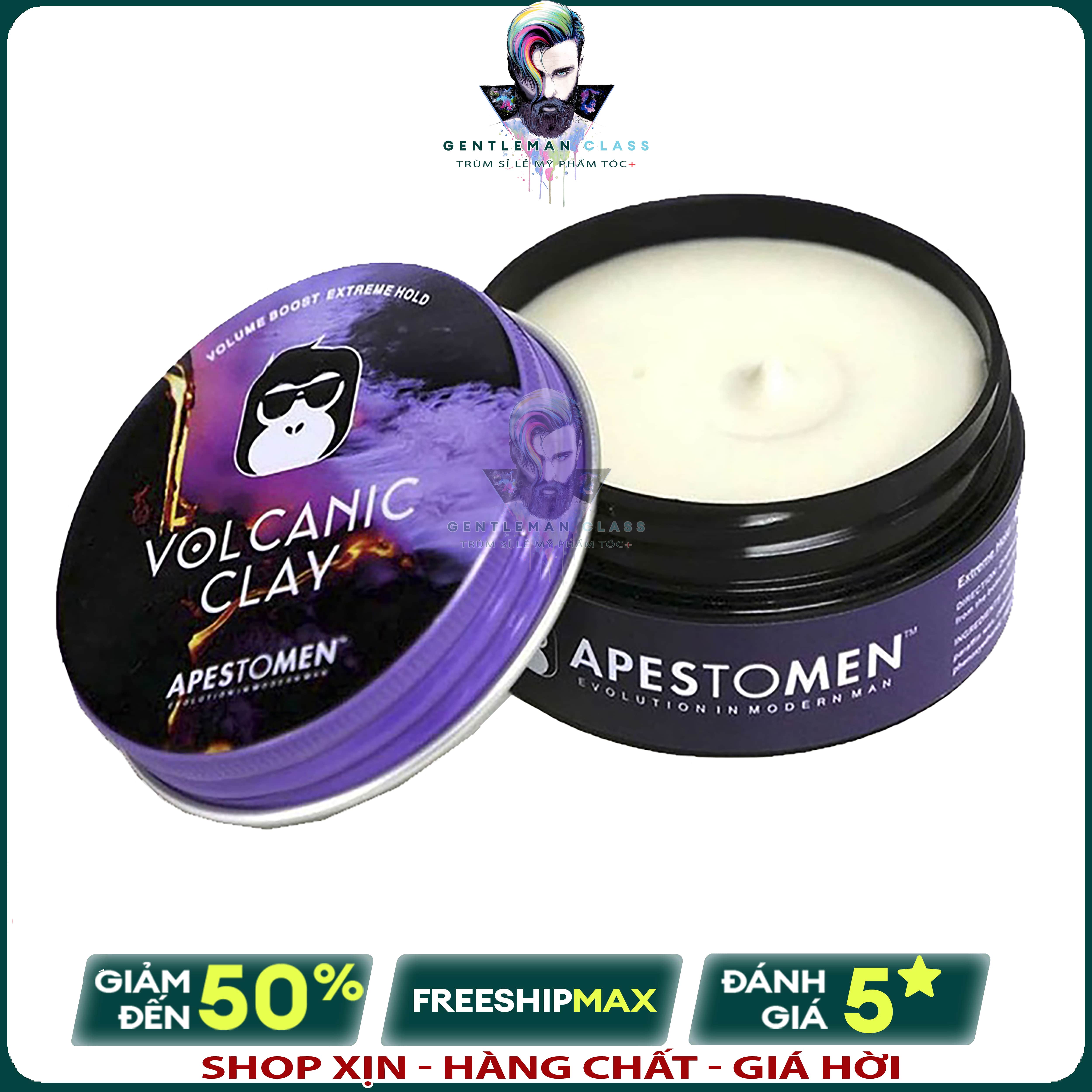 Sáp vuốt tóc nam volcanic clay 80g - clay wax tạo kiểu quốc dân bán chạy nhất - sáp volcanic phiên bản nắp nhôm 2023 - siêu giữ nếp 24h, mùi hương nhẹ nhàng
