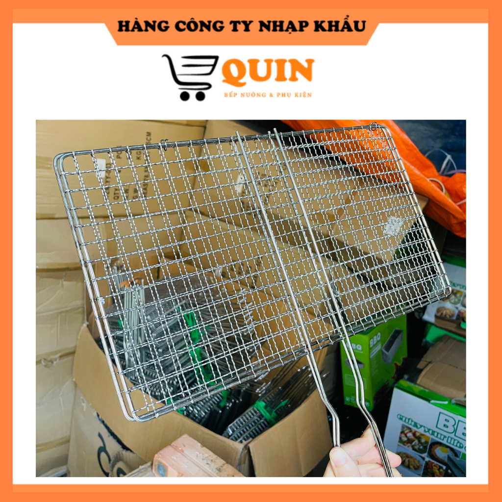 VỈ NƯỚNG INOX Vỉ Nướng thịt Vỉ Kẹp Thịt Nướng Inox Vỉ nướng Gà Vịt Cá BH 1 NĂM