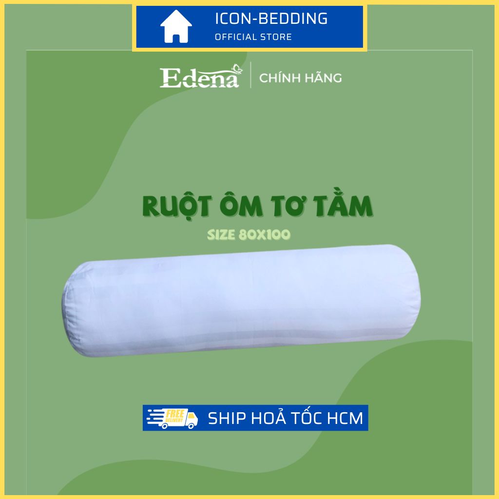 Ruột gối ôm tơ tằm edena 80x100cm, bồng bềnh chuẩn khách sạn 5 sao - chính hãng by icon bedding