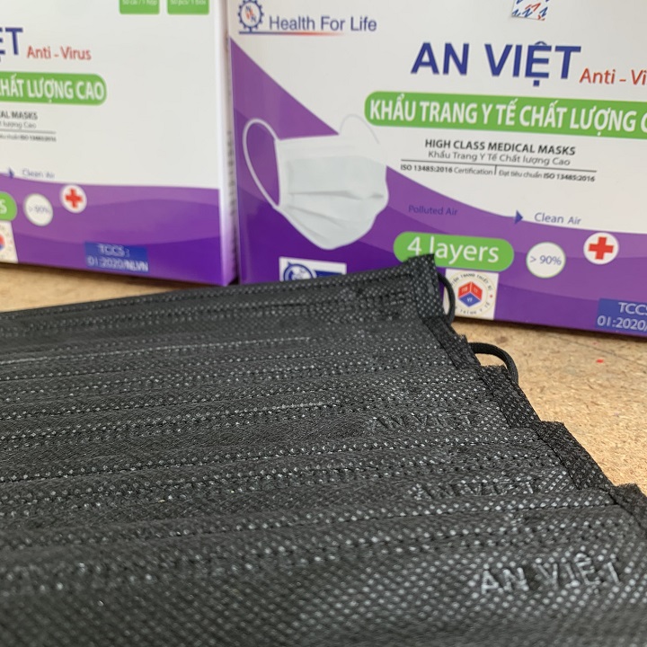 [HCM]Khẩu trang y tế 4 lớp hộp 50 cái Kháng Khuẩn có tem logo trên kt Đạt Tiêu Chuẩn ISO Và Kiểm Định Bộ Y Tế
