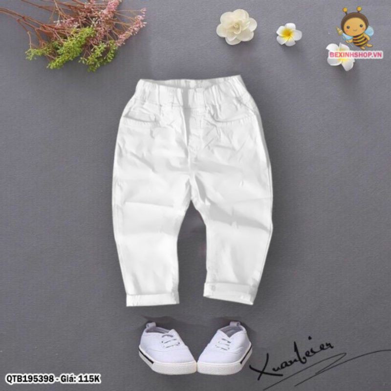 Quần kaki size đại 2 mầu trắng đen cho bé trai hàng đẹp