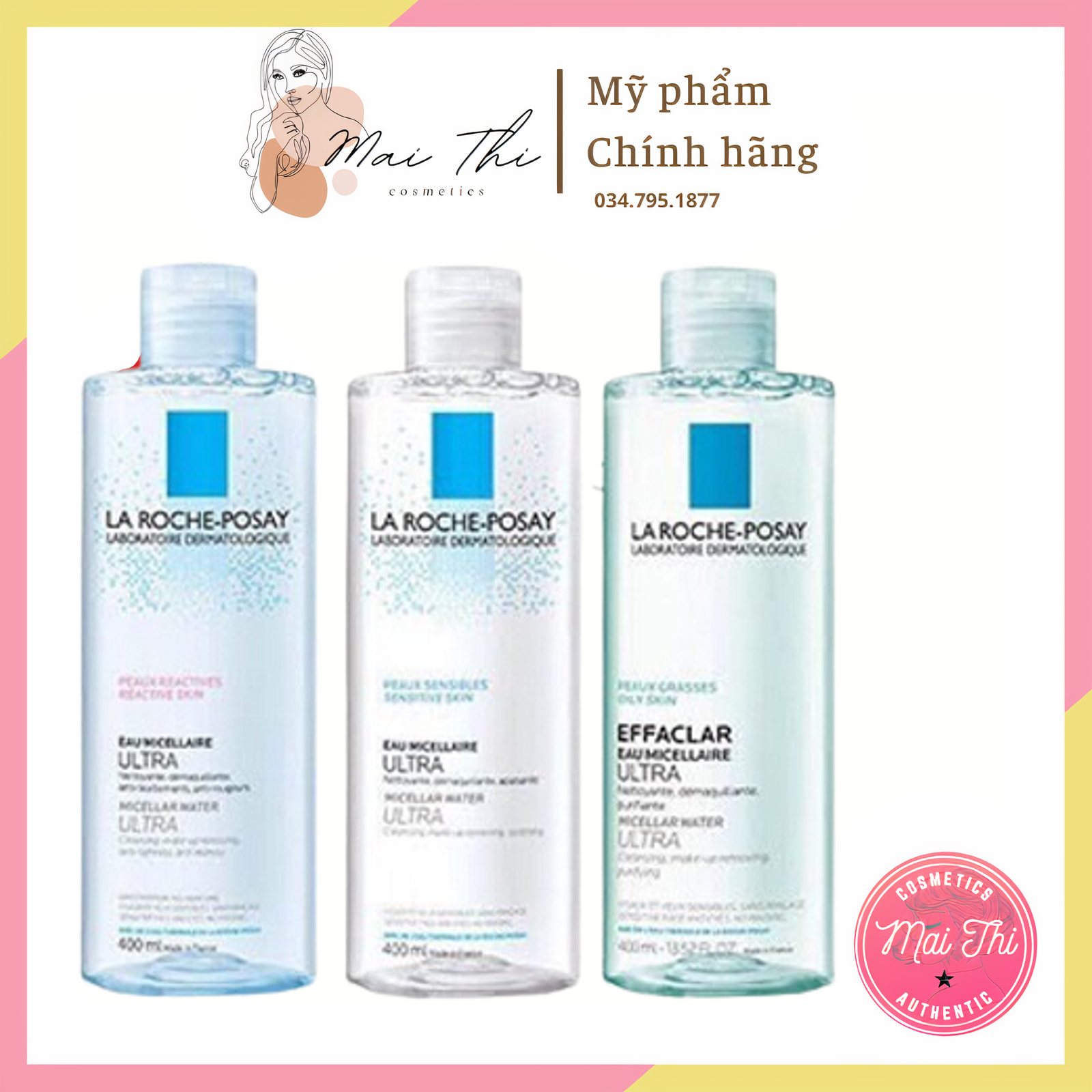 Tẩy trang la roche - posay nội địa pháp đủ các loại 400ml