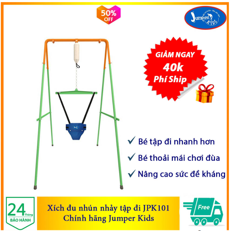 [GIẢM 50K NHẬP MÃ GIẢM GIÁ] Xích Đu Nhún Nhảy Tập Đi Jumper Kids JPK101 (Chính hãng) - Xích đu cho bé tập đi Đai tập đi em bé Đai nhún nhảy cho bé