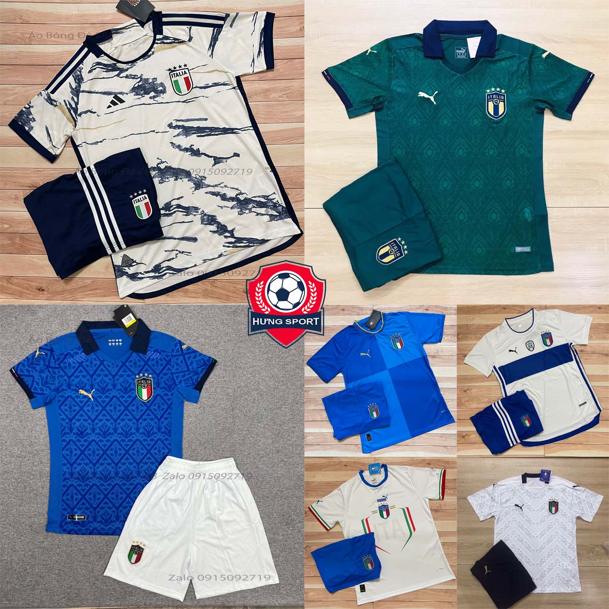 Áo Bóng Đá Đội Tuyển Italia Áo Đá Banh ĐT Ý Mới Nhất 2022 - Chuẩn Mẫu Thi Đấu - Vải Polyester Gai Thái Cao Cấp