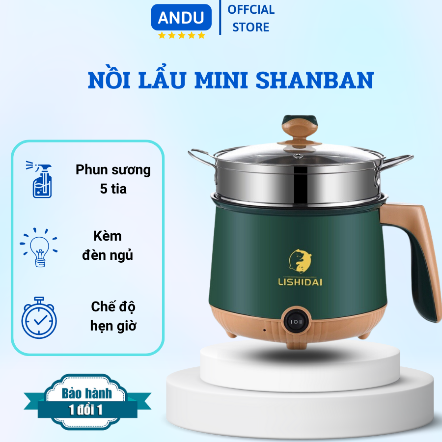 Nồi Lẩu Mini Đa Năng 2 Tầng Cao Cấp, Nồi Điện Tặng Kèm Khay Hấp Inox Mẫu Mới, 2 Mức Độ Chỉnh Nhiệt, Chiên, Xào, Nấu Cơm, Nấu Canh, Nấu Lẩu Phù Hợp Cho 1-2 Người Ăn.