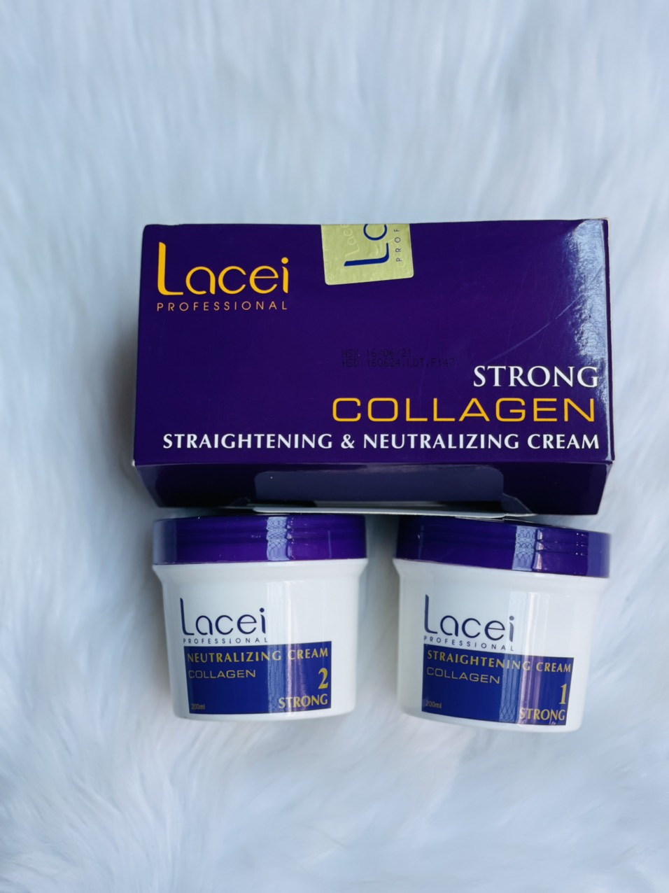 Thuốc Duỗi tóc không kẹp nhiệt dành cho tại nhà thương hiệu LACEI Collagen 200mlx2 (Date 2026)