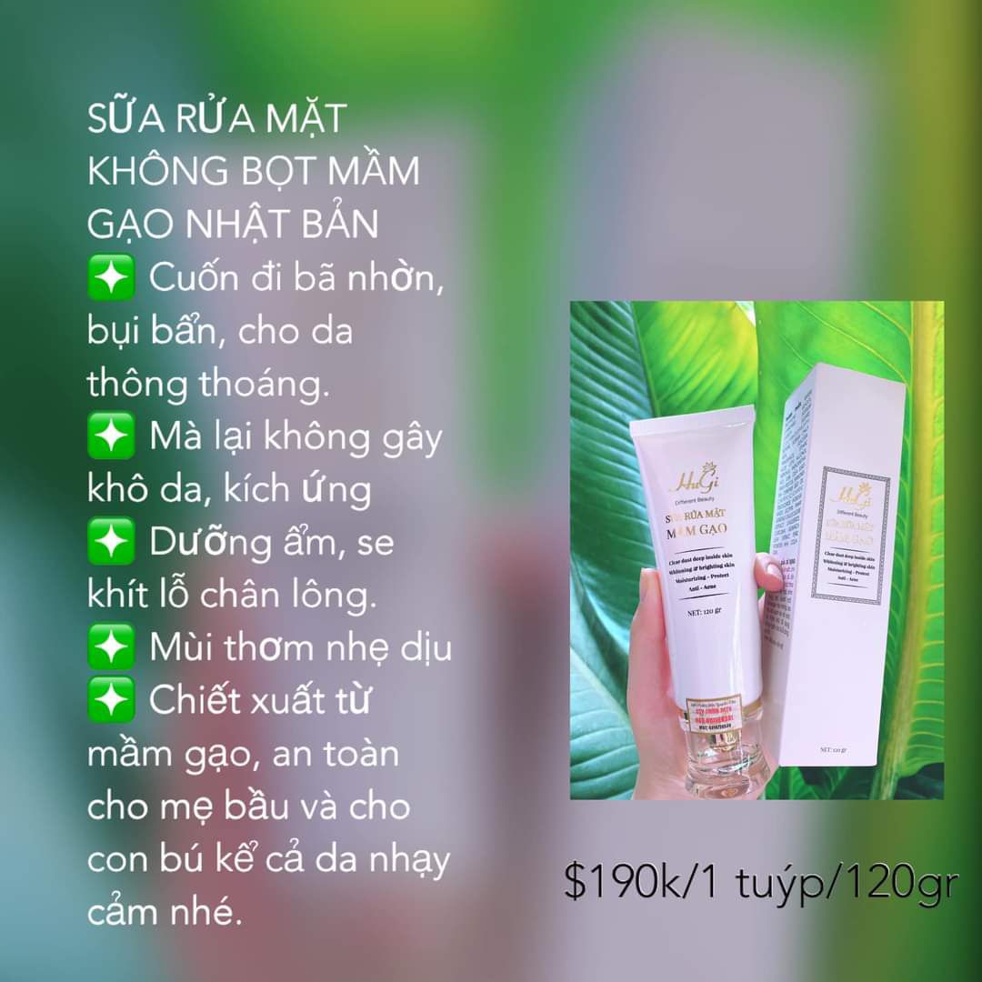 Sữa rửa mặt mầm gạo hugi