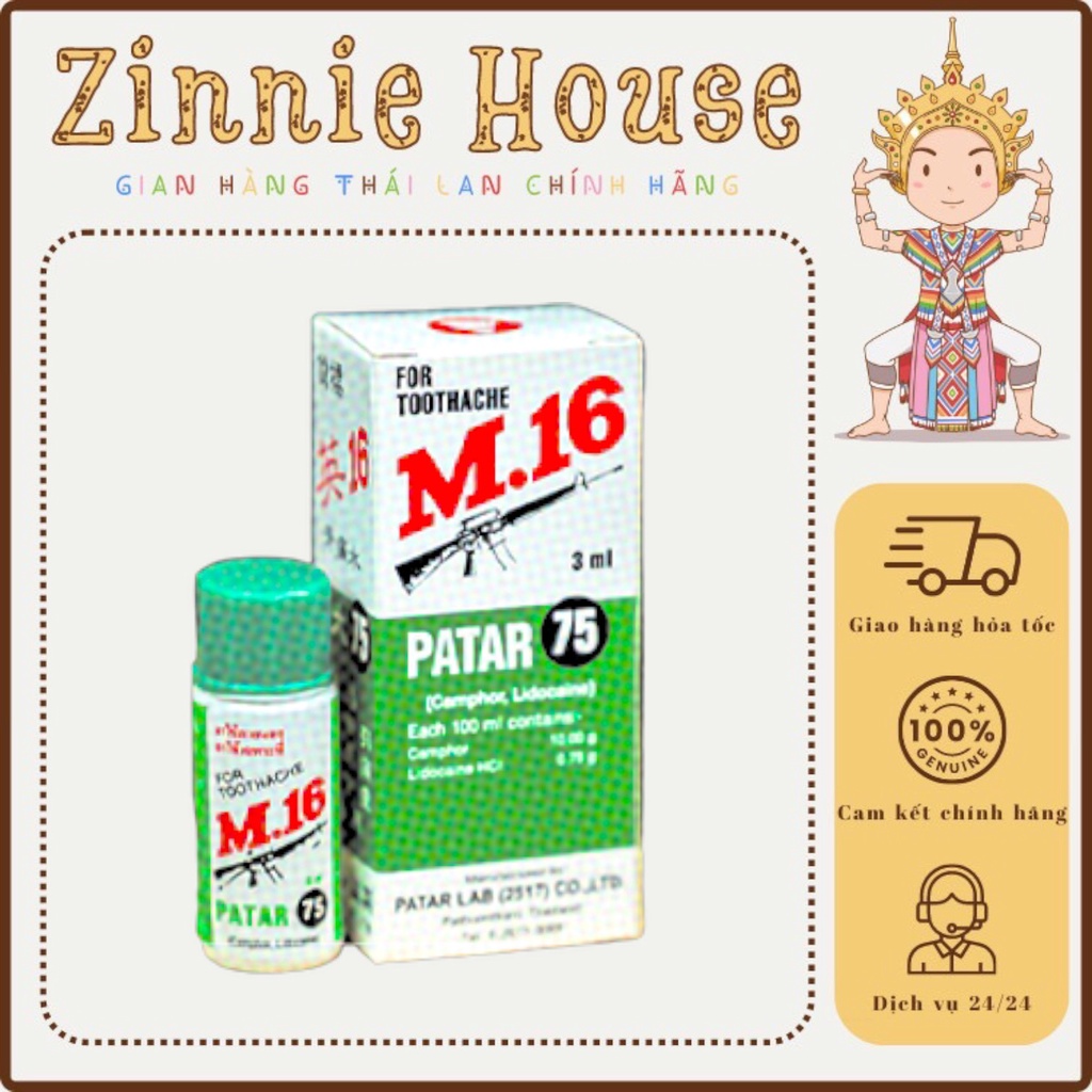 Dầu giảm nhức răng Patar 75 Thái Lan 3ml