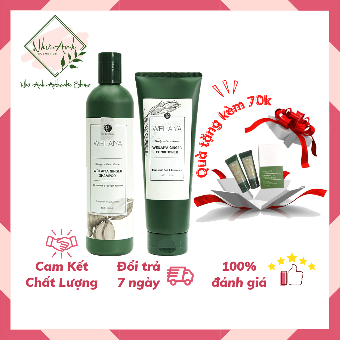 Bộ dầu gội xả gừng dưỡng tóc Weilaiya CHÍNH HÃNG tặng bộ mini