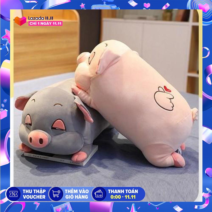 Gấu bông heo lười mắt híp siêu dễ thương - 70cm