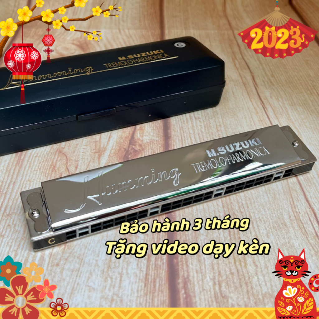 Kèn harmonica cao cấp suzuki tremolo humming 21 holes - tone c