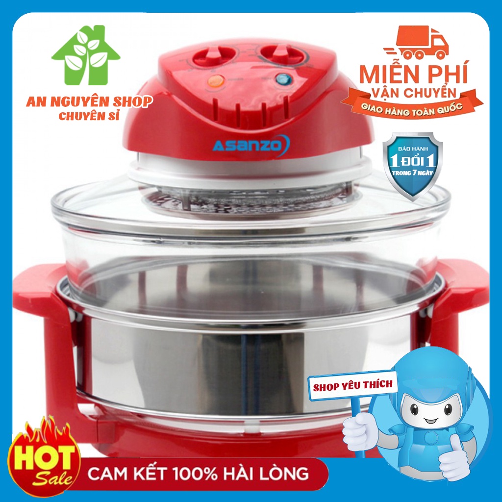 Lò nướng đa năng/ lò nướng thủy tinh Asanzo OB-79 - Hàng bảo hành chính hãng 12 tháng Có Vòng Inox