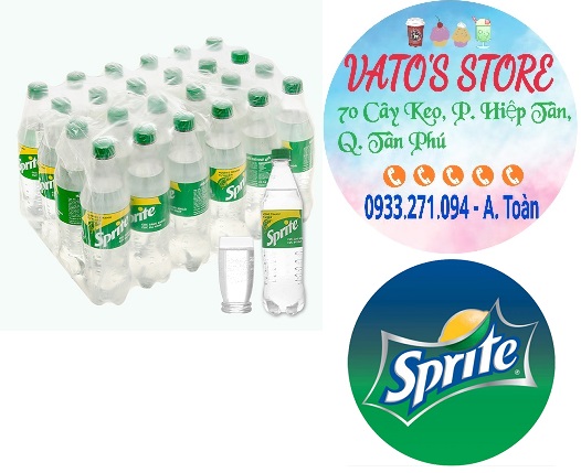 Thùng 24 chai nước ngọt có ga sprite chanh chai 600ml / lốc 6 chai nước ngọt sprite chanh chai 600ml