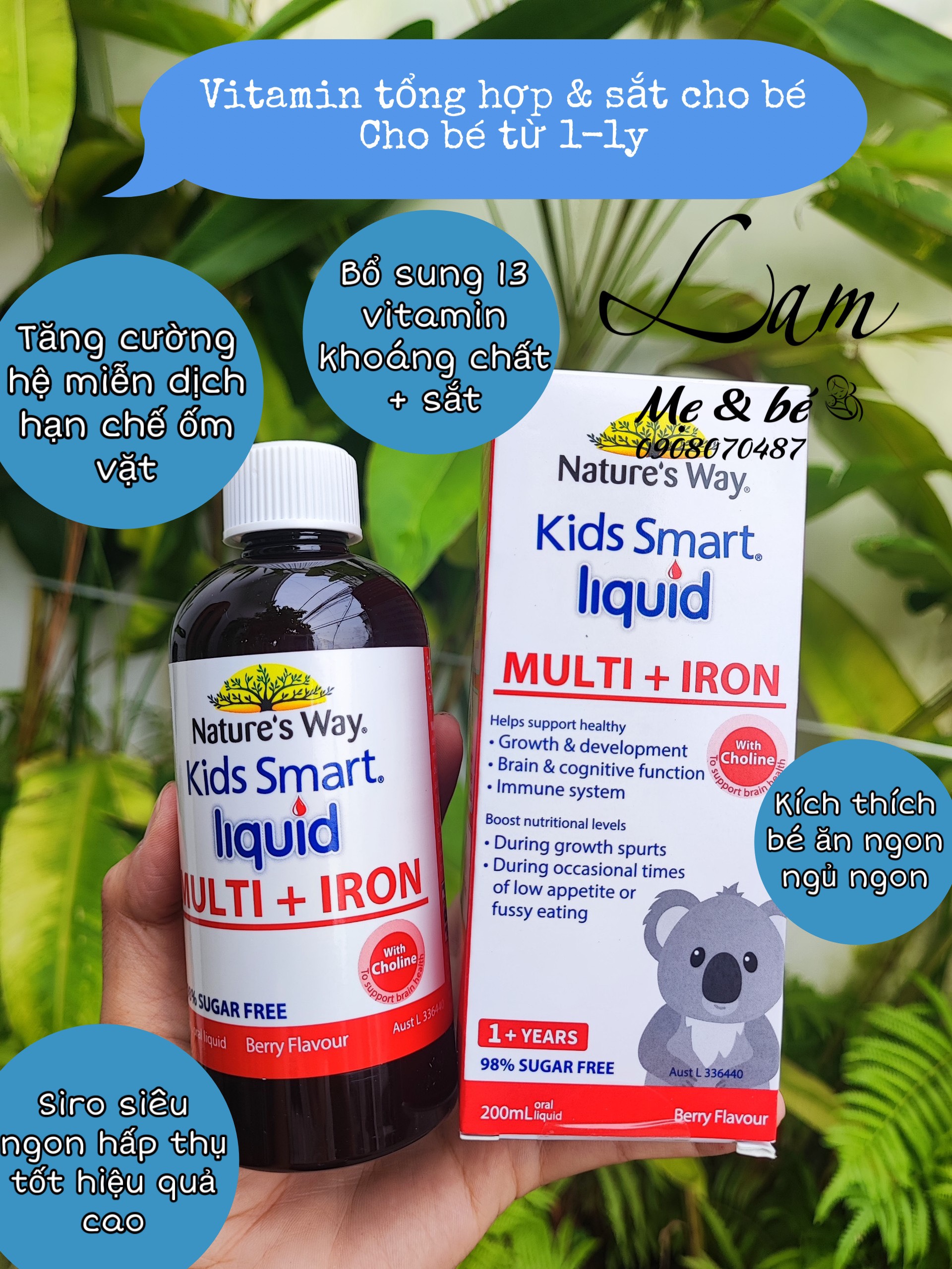 Kids Smart Multi + Iron liquid 200ml của Nature's way