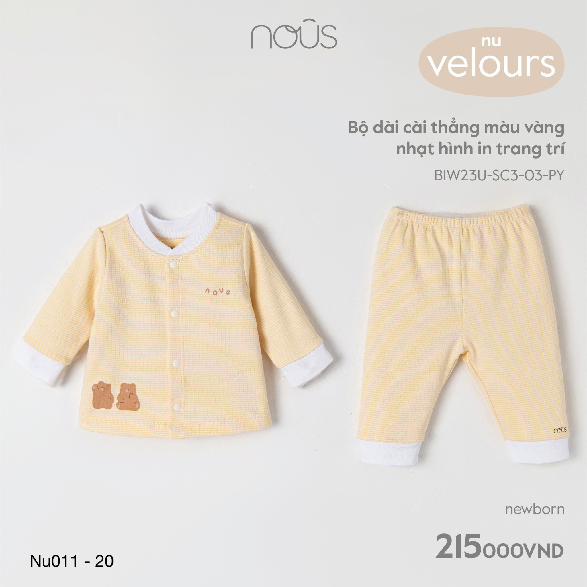 Bộ quần áo cài giữa NewBorn NOUS dài tay Babymall.vn