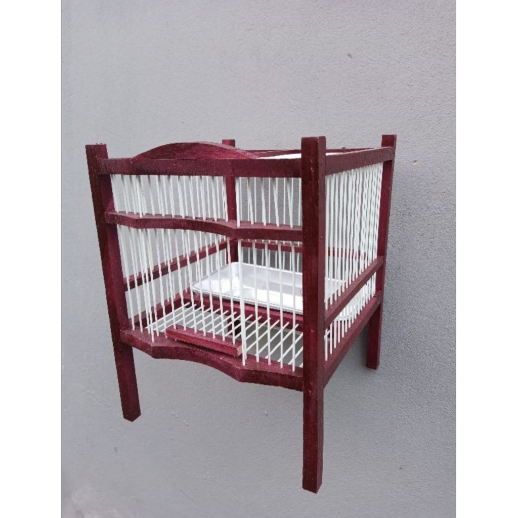 [Mã 1911FMCGSALE giảm 8  đơn 500K] Lồng tắm chim khuyên kích thước 32x26x26 bằng gỗ