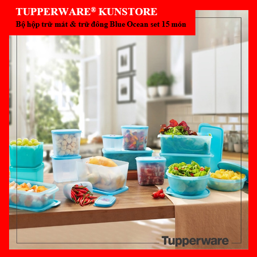 Bộ hộp trữ mát & bộ hộp trữ đông Tupperware Blue Ocean
