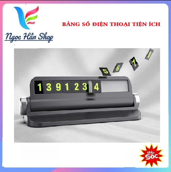 Bảng số điện thoại đặt trên taplo, Bảng số kèm kẹp điện thoại rất tiện ích, Chất liệu nhựa ABS bền đẹp, chất lượng nhựa bền đẹp