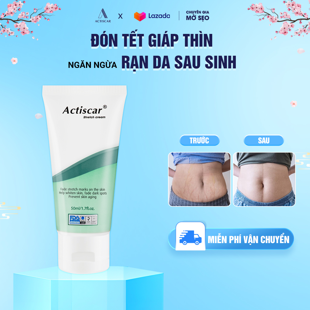 Kem rạn da actiscar stretch làm mờ rạn da, mờ sẹo, đều màu da sau sinh 50ml