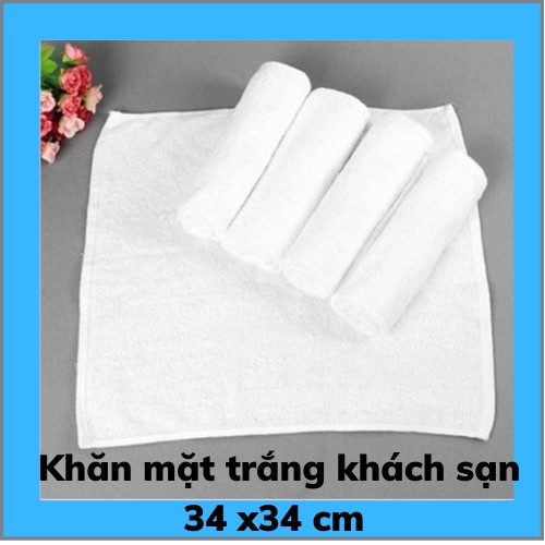 Khăn mặt trắng khách sạn 34x34 cm