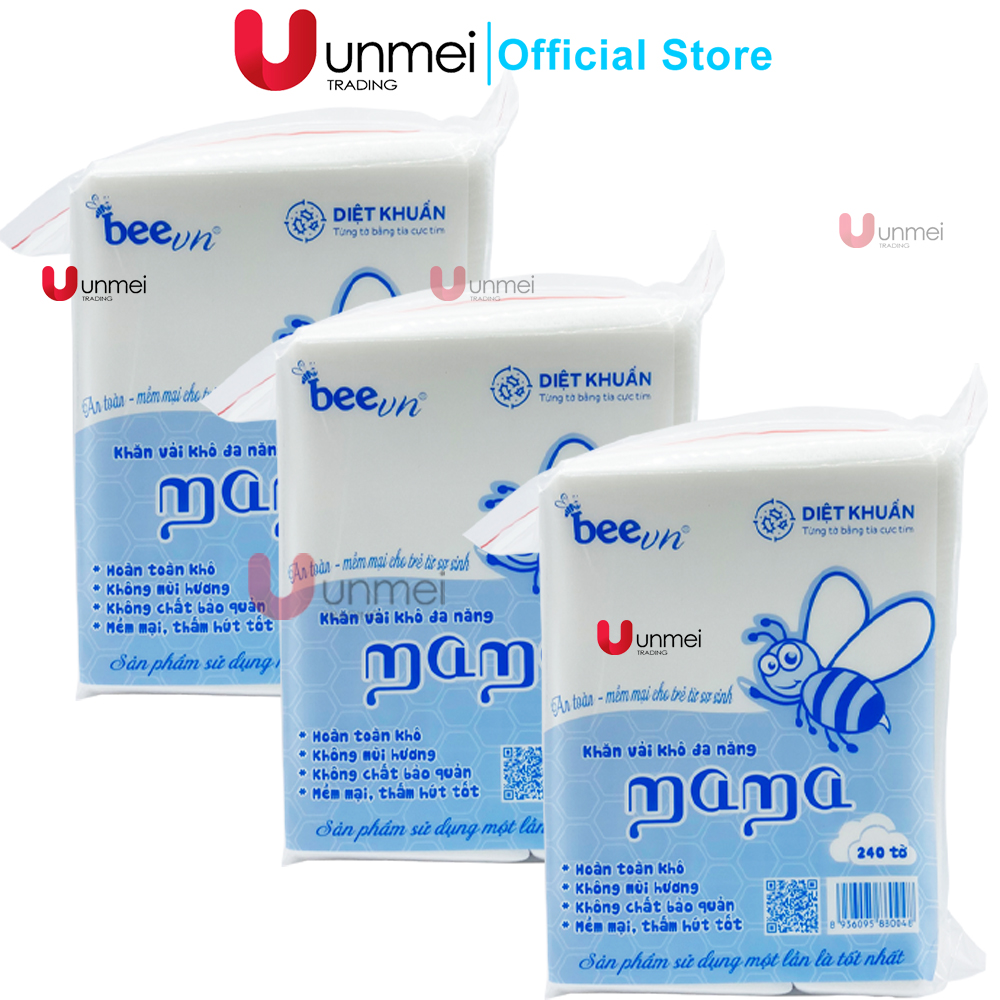 Combo 3 gói khăn khô đa năng mama 300g - - thương hiệu beevn mama