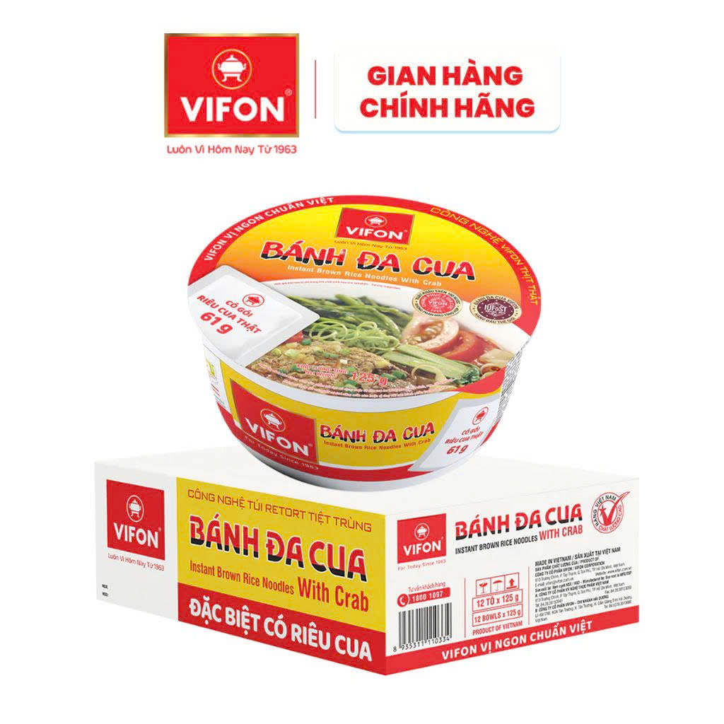 Bánh Đa Cua Có Riêu Thật VIFON 125g/Tô