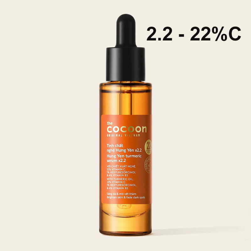 Tinh chất nghệ Hưng Yên 30ml Cocoon Turmeric Serum vitamin c 10% - 22% dưỡng trắng da, giúp da căng bóng láng mịn