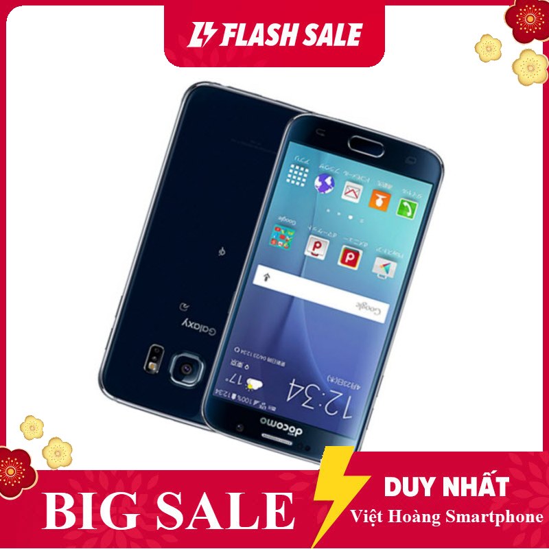 Điện thoại điện thoại samsung s6 docomo màu đen - bảo hành 1 năm