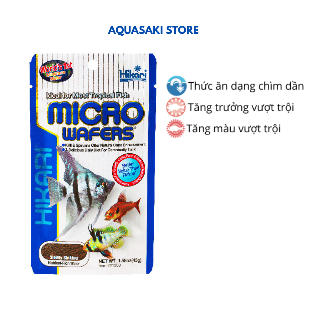 Thức ăn cho cá cảnh hikari tropical micro wafers 45g