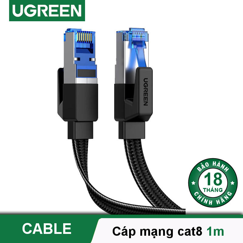 VOUCHER 9% TỐI ĐA 100KCáp mạng Cat8 Ugreen NW190 40Gbps 2000mhz dây dẹt