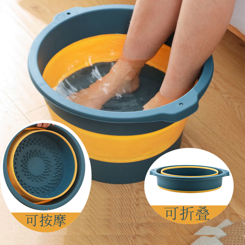 Bồn Ngâm Chân Gấp Silicon Bồn Ngâm Chân Gấp Gia Dụng Bồn Ngâm Chân Massage Cầm Tay Bồn Ngâm Chân Có Thể Thu Nhỏ Di Động