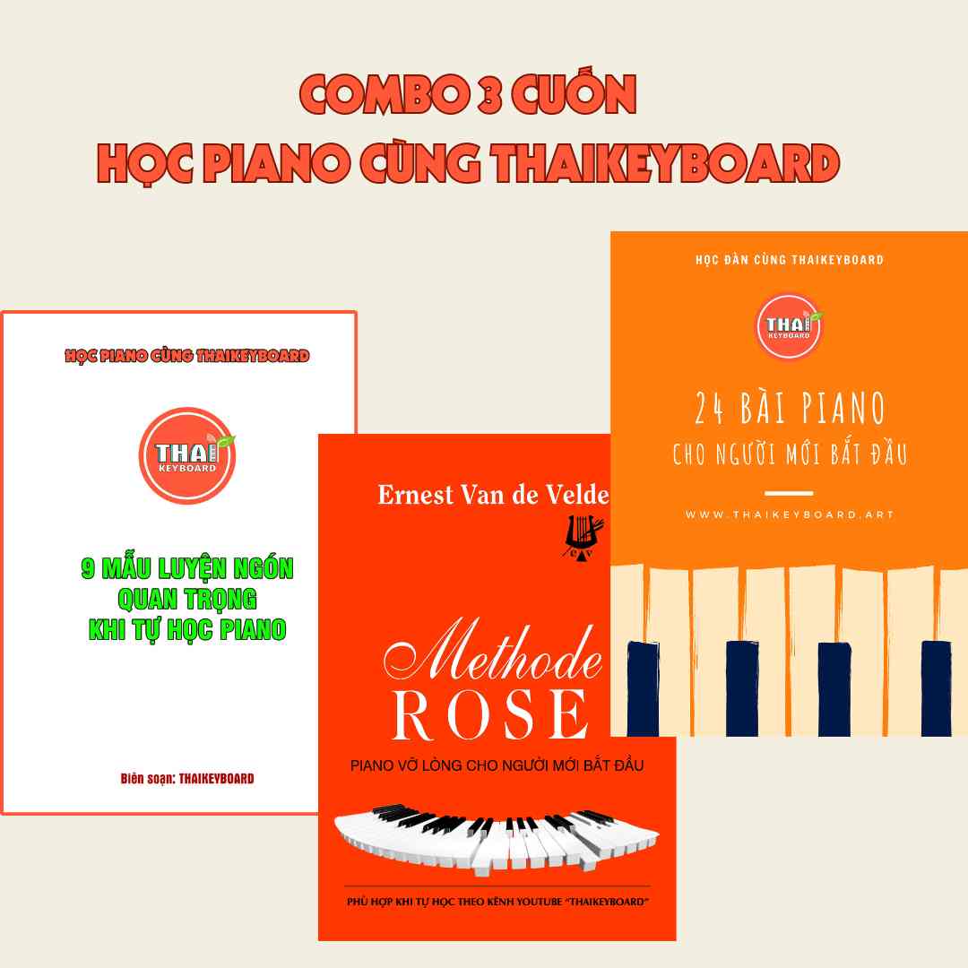 [Combo 3 cuốn] Tài liệu tự học Piano cùng THAIKEYBOARD