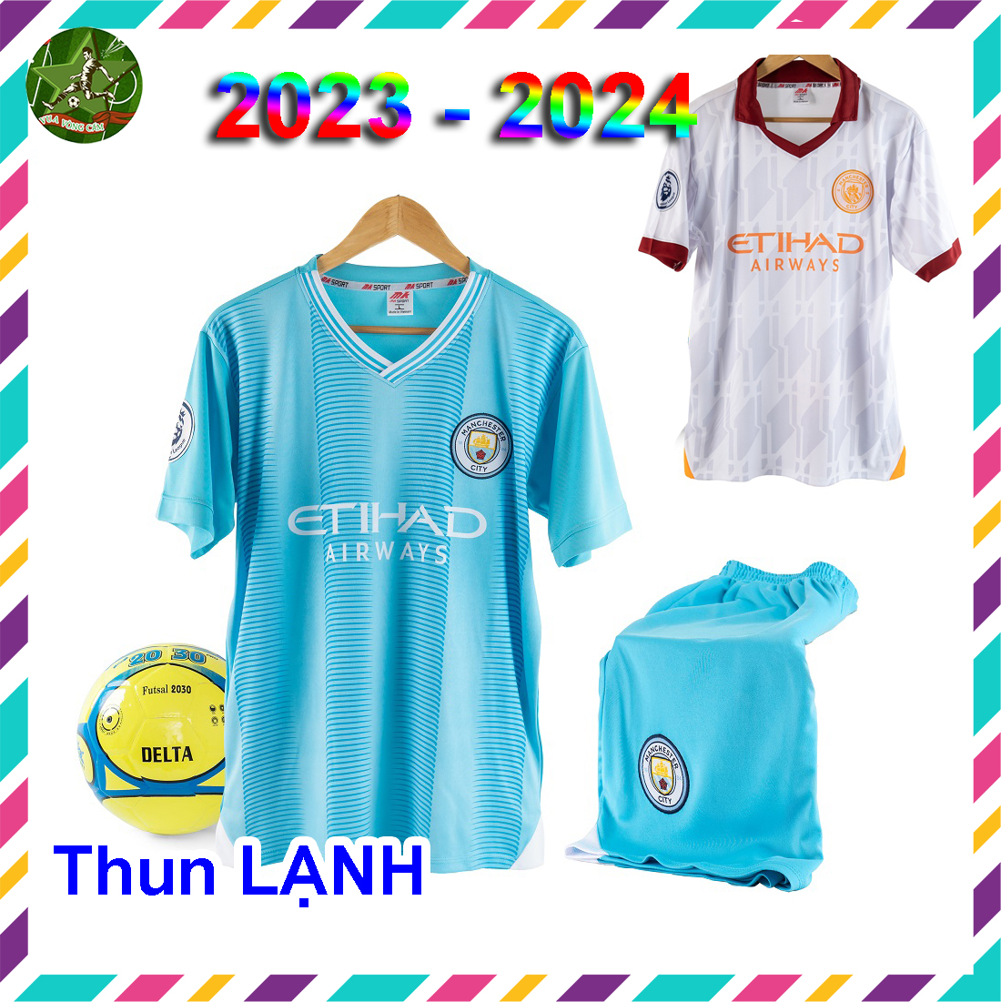 Bộ trang phục bóng đá clb manchester city. chất liệu thun lạnh cực mát. áo đội man city ngoại hạng anh