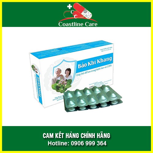 Bảo khí khang ( Hộp 20 Viên) hỗ trợ giảm ho, khạc đờm, khó thở, giúp thở dễ hơn ở người có bệnh đường hô hấp - CLC Pharmacy