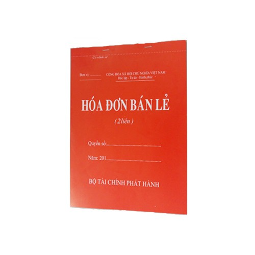 Combo 10 quyển Hóa đơn bán lẻ 2 liên A4 giấy cácbon dày đẹp