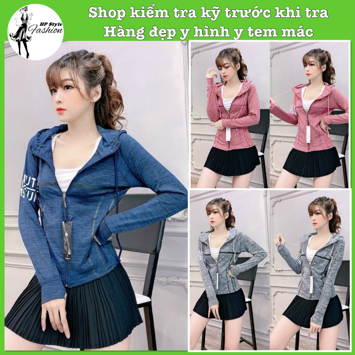 Áo Khoác Thun Nữ Ôm Body Chống Nắng Cao Cấp Hàng VNXK Hoạ Tiết Chữ Dễ Thương