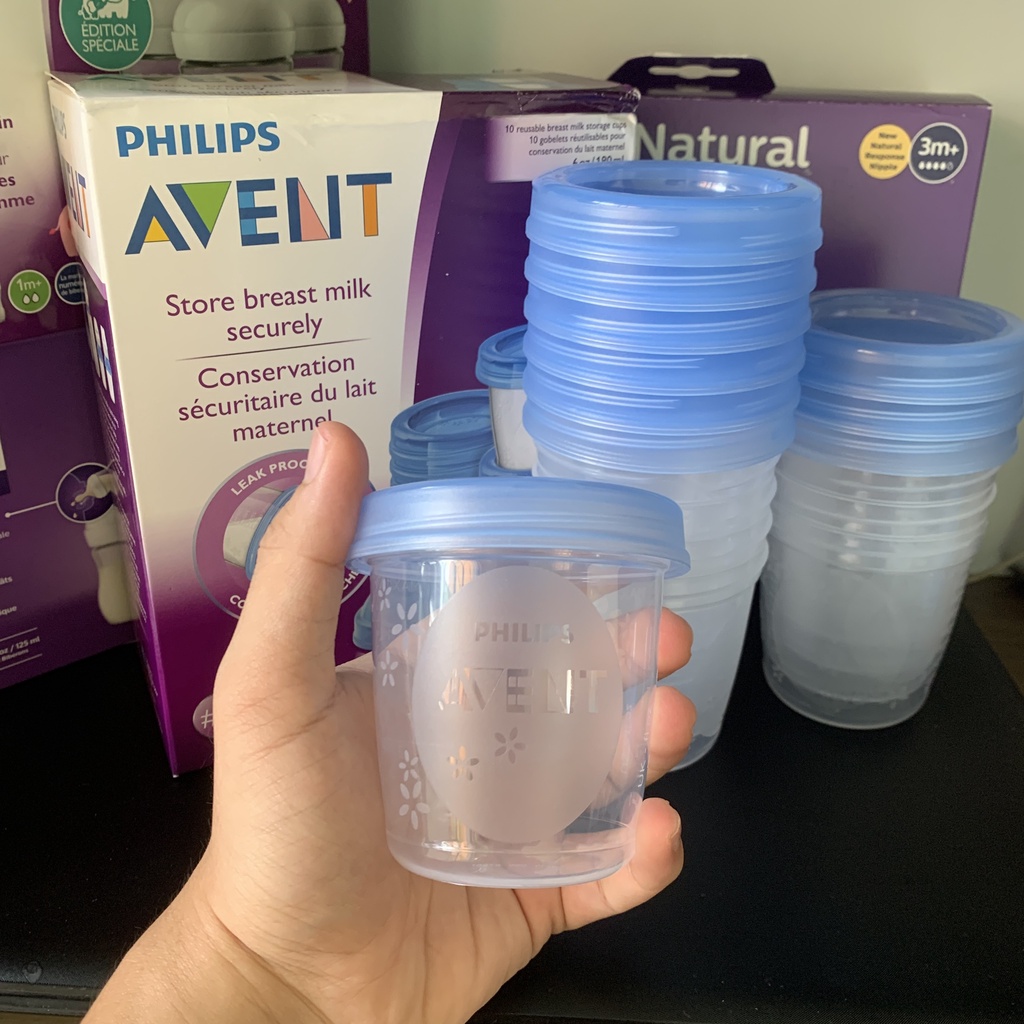 Cốc trữ sữa avent 180ml hàng chính hãng