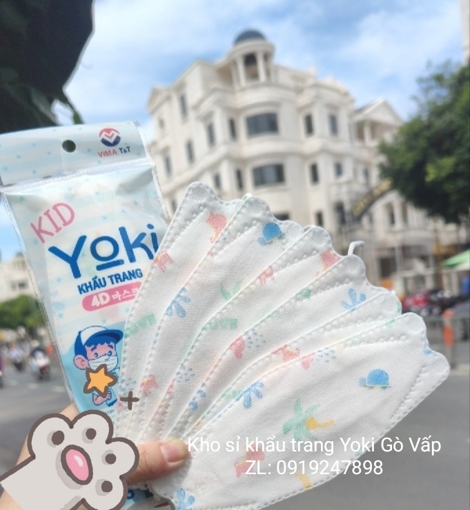 [Mẫu mới ] Combo 60 cái khẩu trang 4D Yoki trẻ em cao cấp