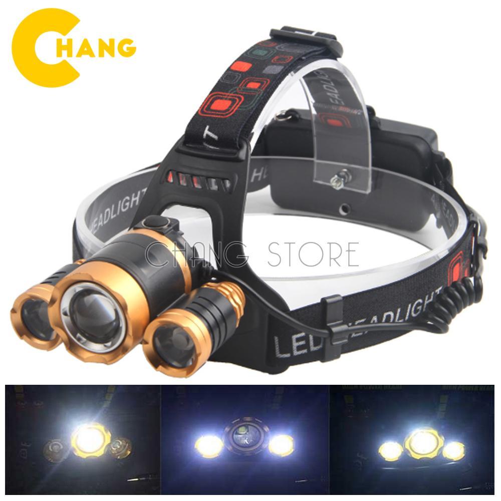 Đèn Pin Đội Đầu 3 Bóng Siêu Sáng, Siêu Bền, Sử Dụng Pin Sạc Dung Lượng Cao BH12T