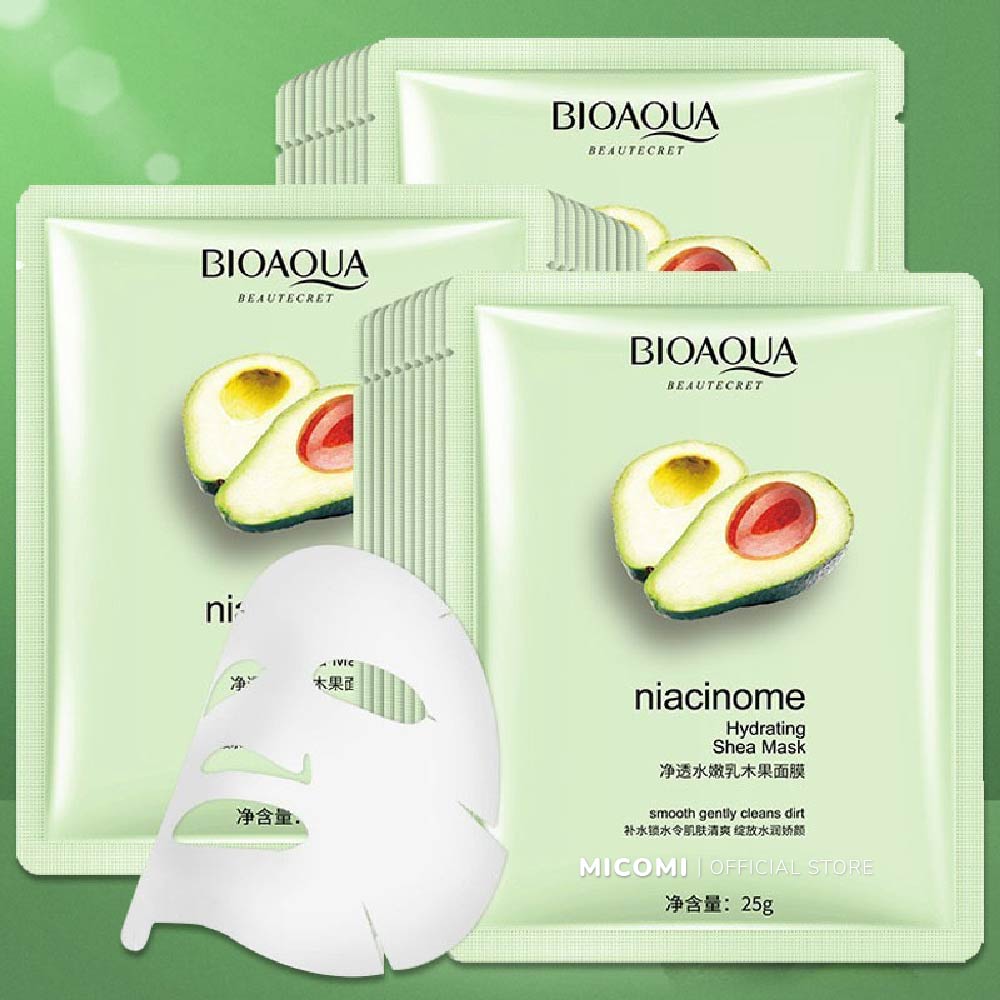 COMBO 10 Mặt Nạ Giấy Dưỡng Da Bơ Trái Cây Trắng Da Ngừa Mụn Cấp Ẩm Trẻ Hóa Da Mask Đắp Mặt Vitamin Nội Địa Trung MICOMI Cosmetics