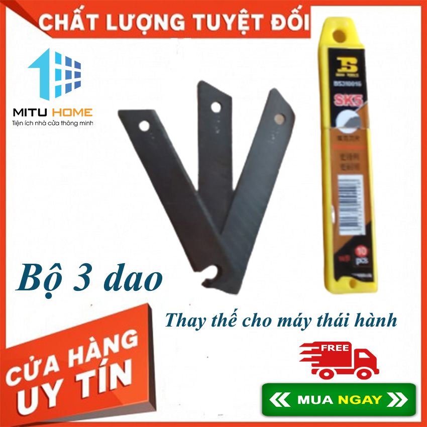 Lưỡi dao thay thế cho máy thái hành tỏi - mituhome - bộ 3 lưỡi dao
