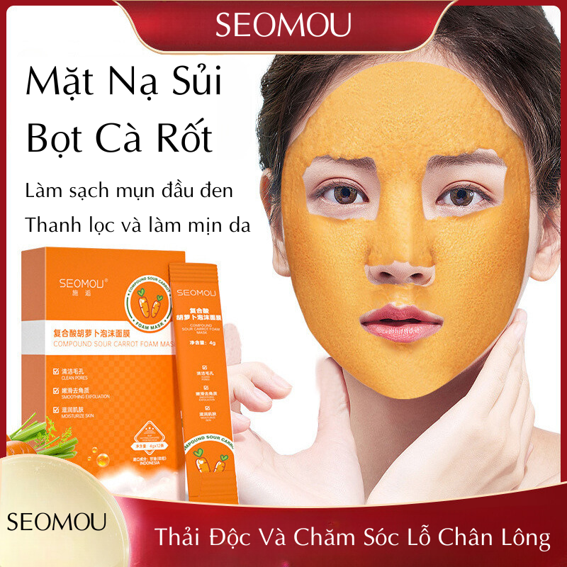 Mặt Nạ Sủi Bọt Cà Rốt HANBOLI Thải Độc, Làm Sạch Bụi Bẩn, Giảm Mụn Đầu Đen, Mờ Thâm, Dưỡng Da Trắng Sáng, Căng Mịn Và Khoẻ Mạnh