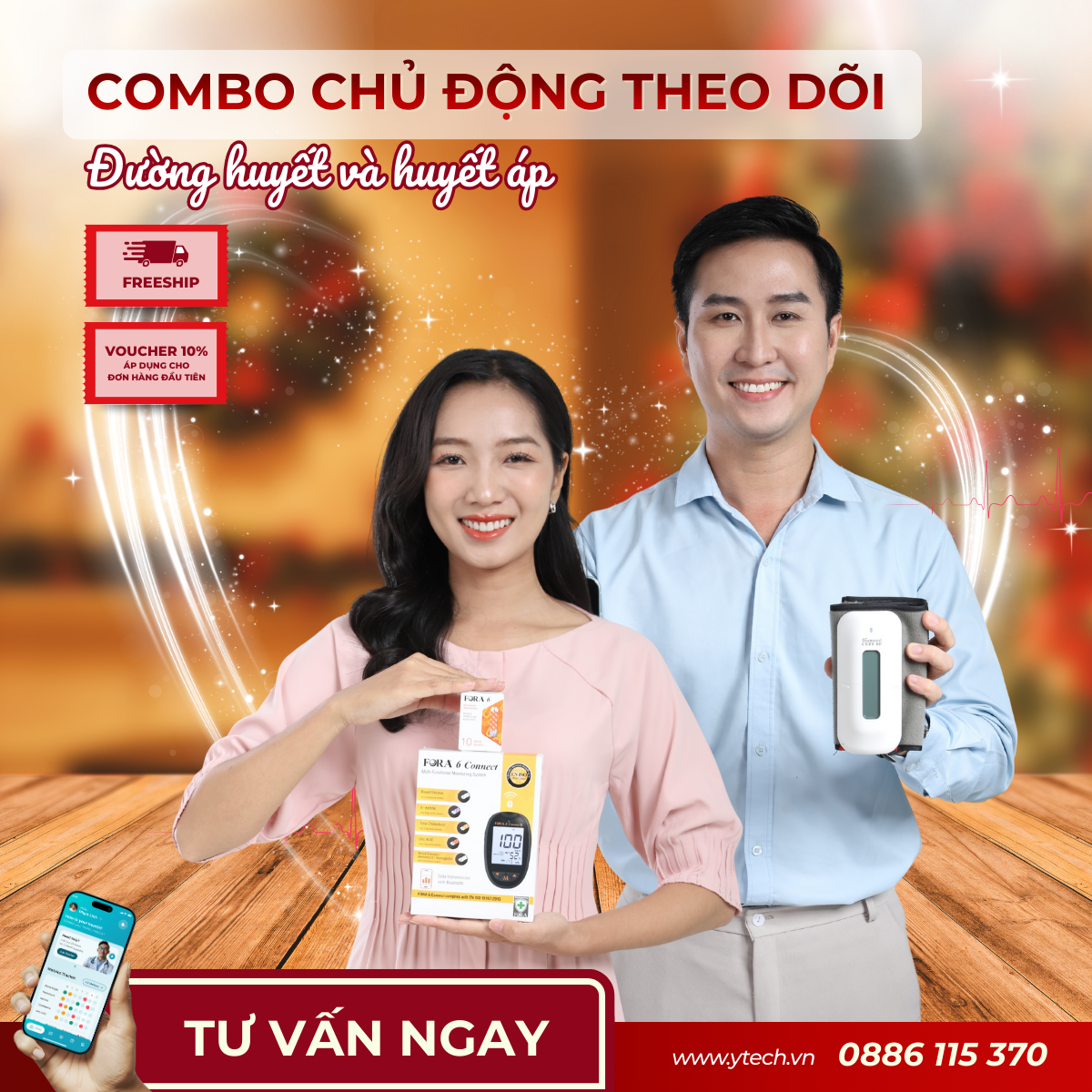 [Ytech] Combo for Active Monitoring of Blood Sugar and Blood Pressure