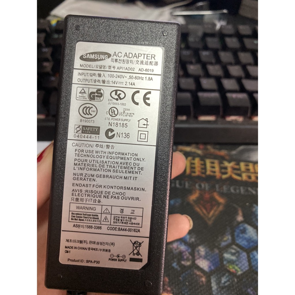 Sạc màn hình Samsung 14V -2.14Ah + Tặng Kèm Dây nguồn xịn