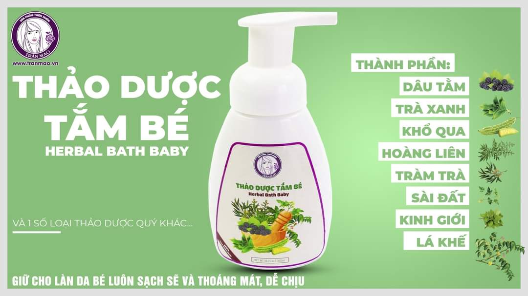 Sữa tắm bé thảo dược trần mao