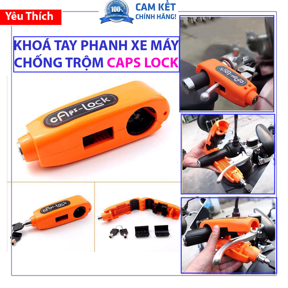 Khoá tay phanh xe máy chống trộm caps lock - khoá tay ga chống trộm caps lock
