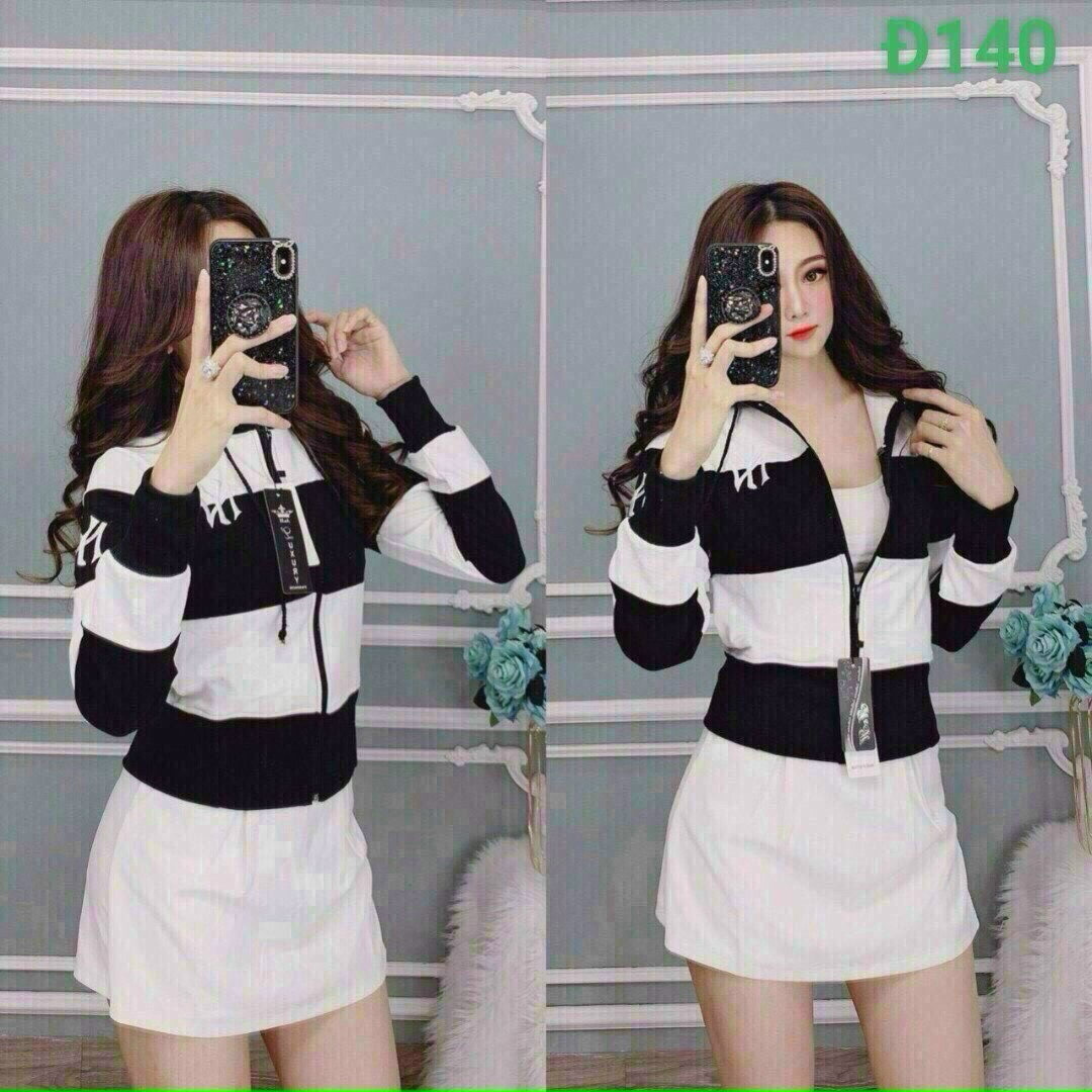 [Voucher 50k Freeship Max 0 đồng toàn quốc] Áo khoác nữ áo khoác chống nắng thun da cá áo khoác thun phối sọc có nón dáng ngắn thêu chữ Ny mặc đi đường chống nắng siêu mát trẻ trung