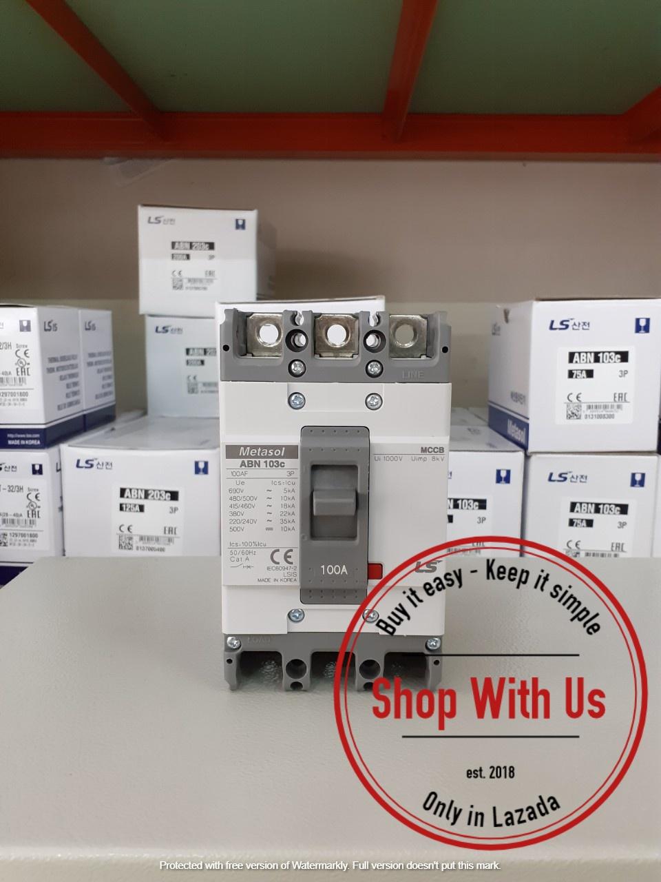 Ls automat mccb abn103c 100a - át khối mccb ls abn103c - át 3 pha 100a ls - aptomat 3p ls abn103c - abn 3p 100a