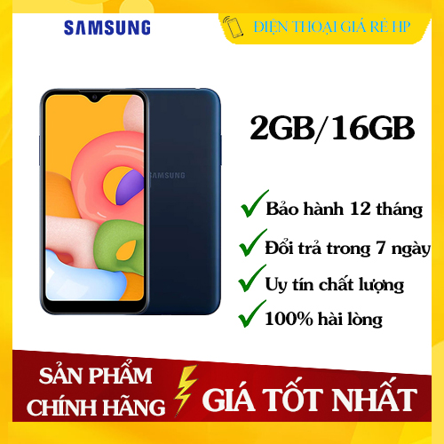 Điện Thoại Samsung Galaxy A01 ROM 16GB RAM 2GB - Hàng mới 100%, Nguyên seal, Bảo hành 12 tháng [Điện thoại giá rẻ]