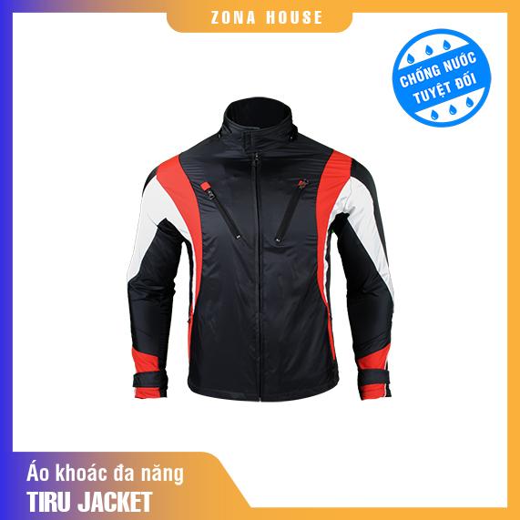 Áo Khoác Nam Chống Nắng Chống Nước Tuyệt Đối Zona House Tiru Đen Đỏ Vải Polyester - Túi Đa Dạng Túi lớn rộng 15 inchs - Găng Tay Gắn Liền Với Cổ Tay Áo - Mũ Tháo Rời (Hàng Cao Cấp)